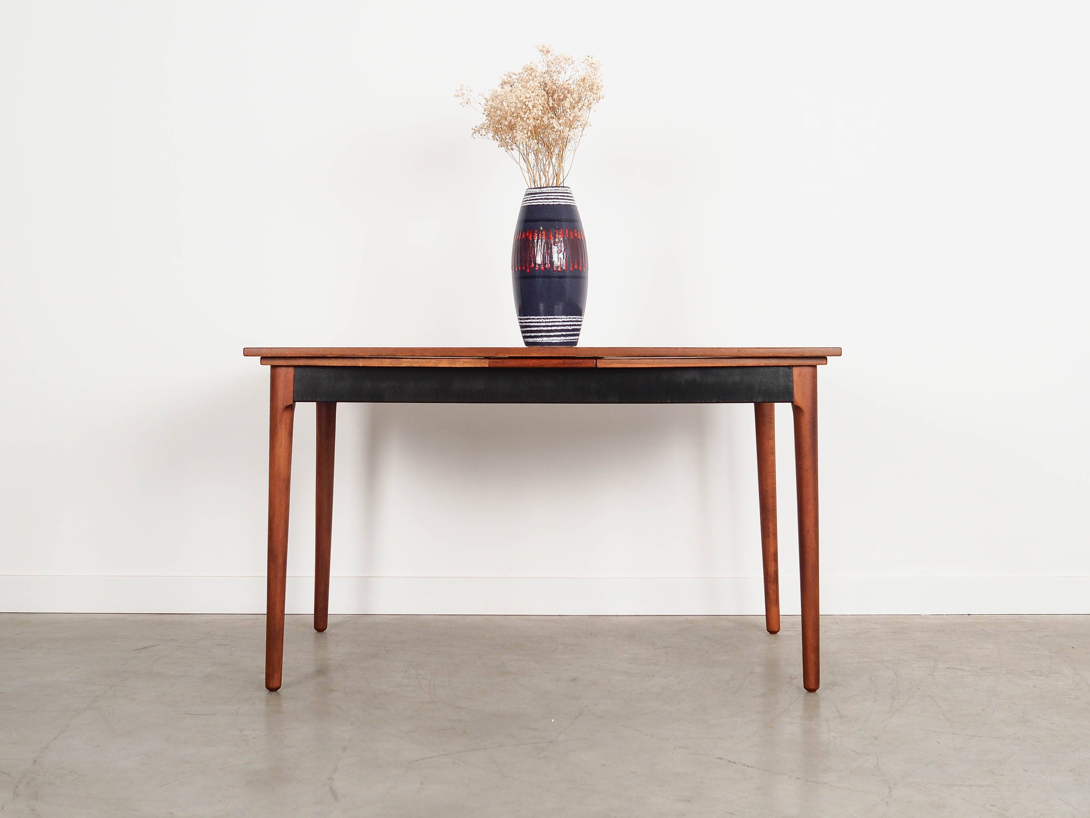 Walnut table, Danish design, 1970s, manufactured in Denmark