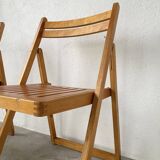 70s beech folding chairs
