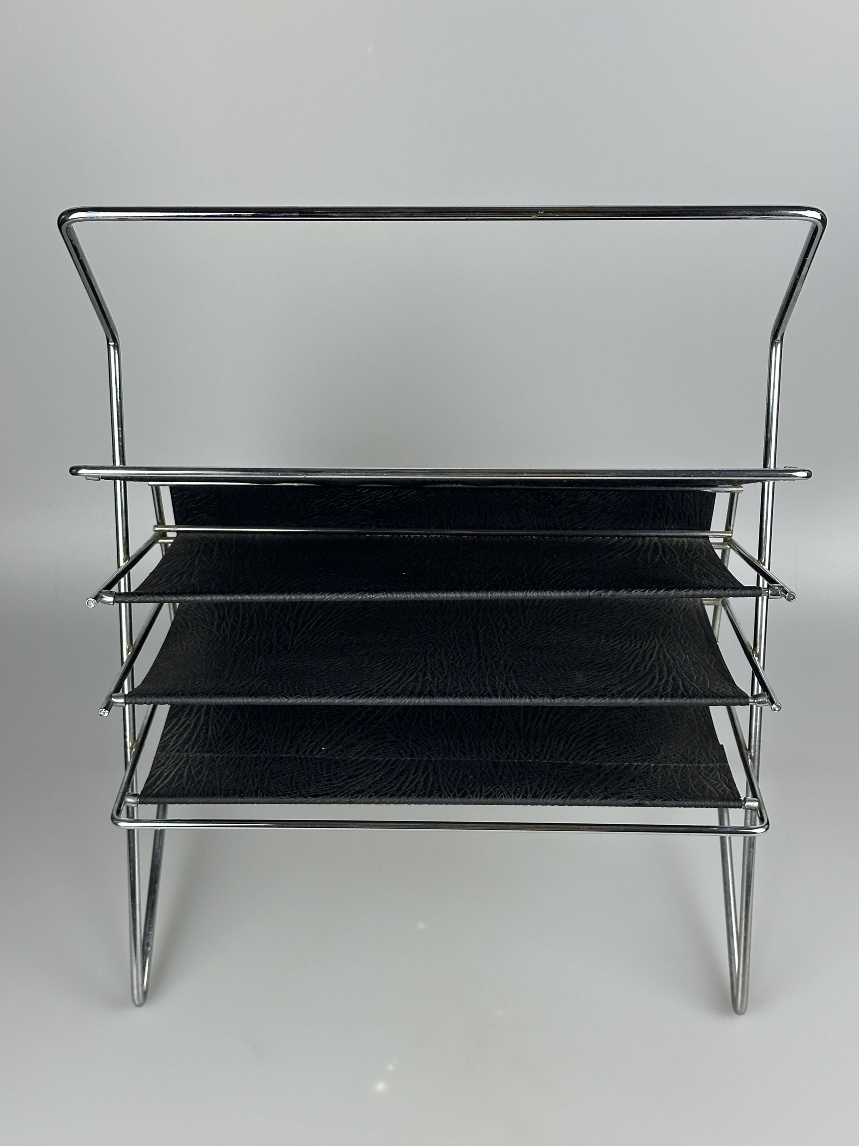 1960s/1970s Newspaper Holder Metal Plastic Space Age Mid Century