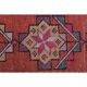 Vintage Turkish hand-knotted wool cotton red runner rug 83x362