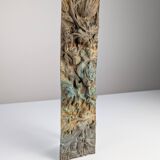 Relief en bronze antique représentant la nature et les oiseaux, années 1900