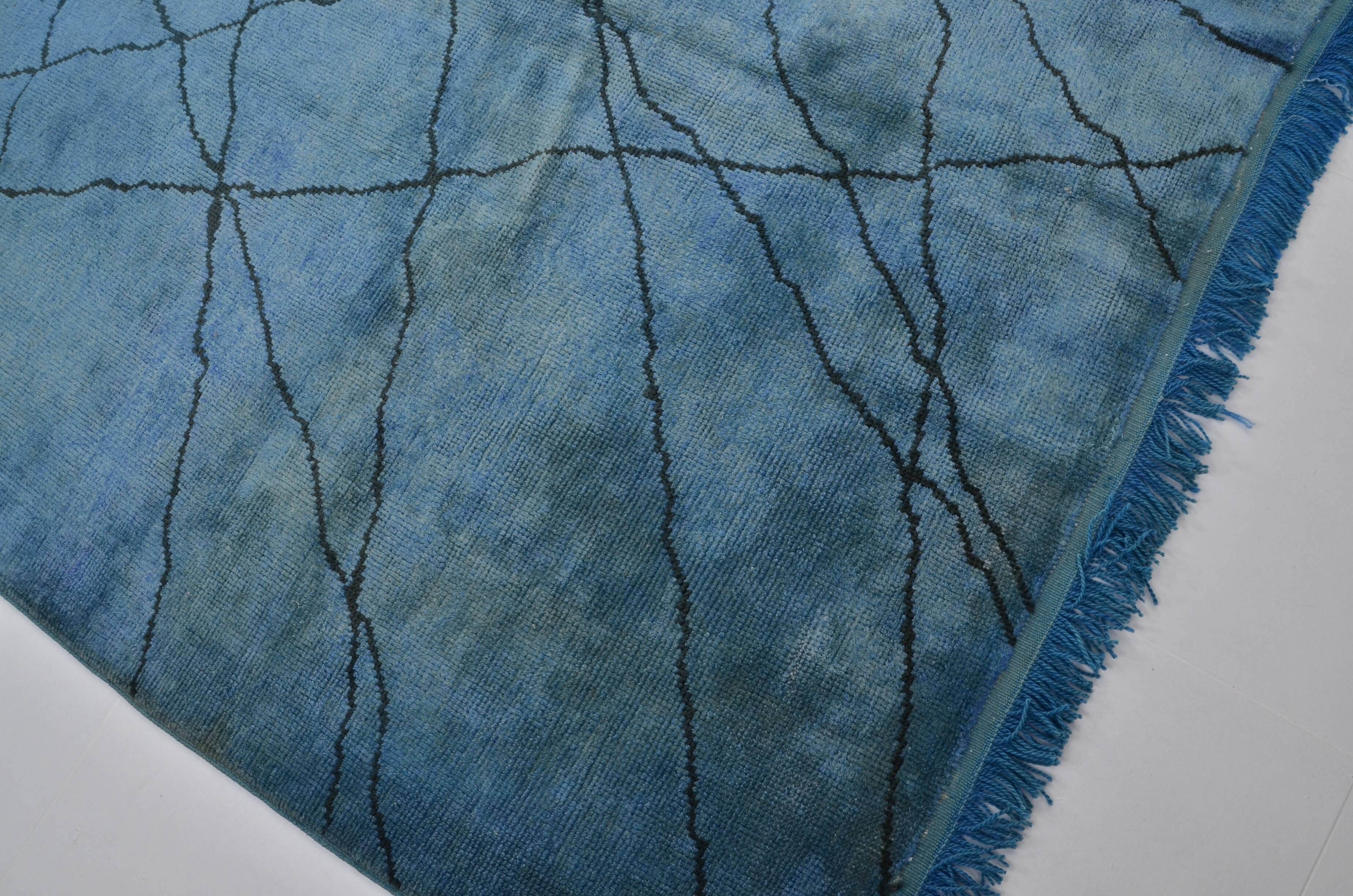 Turqouise Vintage Handmade Hemp Rug sku 3001
