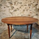 Vintage walnut folding table – France, 1930s, on casters