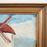 Tableau « Le moulin à vent coloré », design scandinave, 20e siècle, d'Aage Verner Thrane