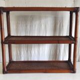 Rattan and cane wall shelf - late 20th century