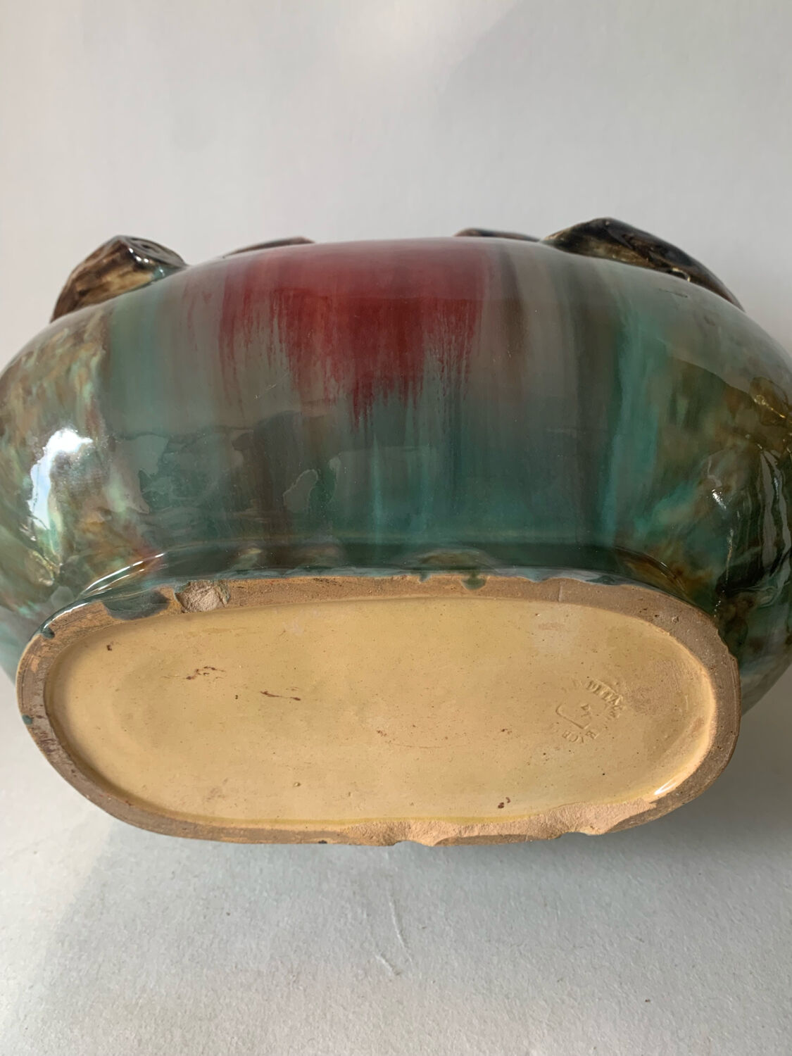 Vasque en faïence émaillée Art Deco