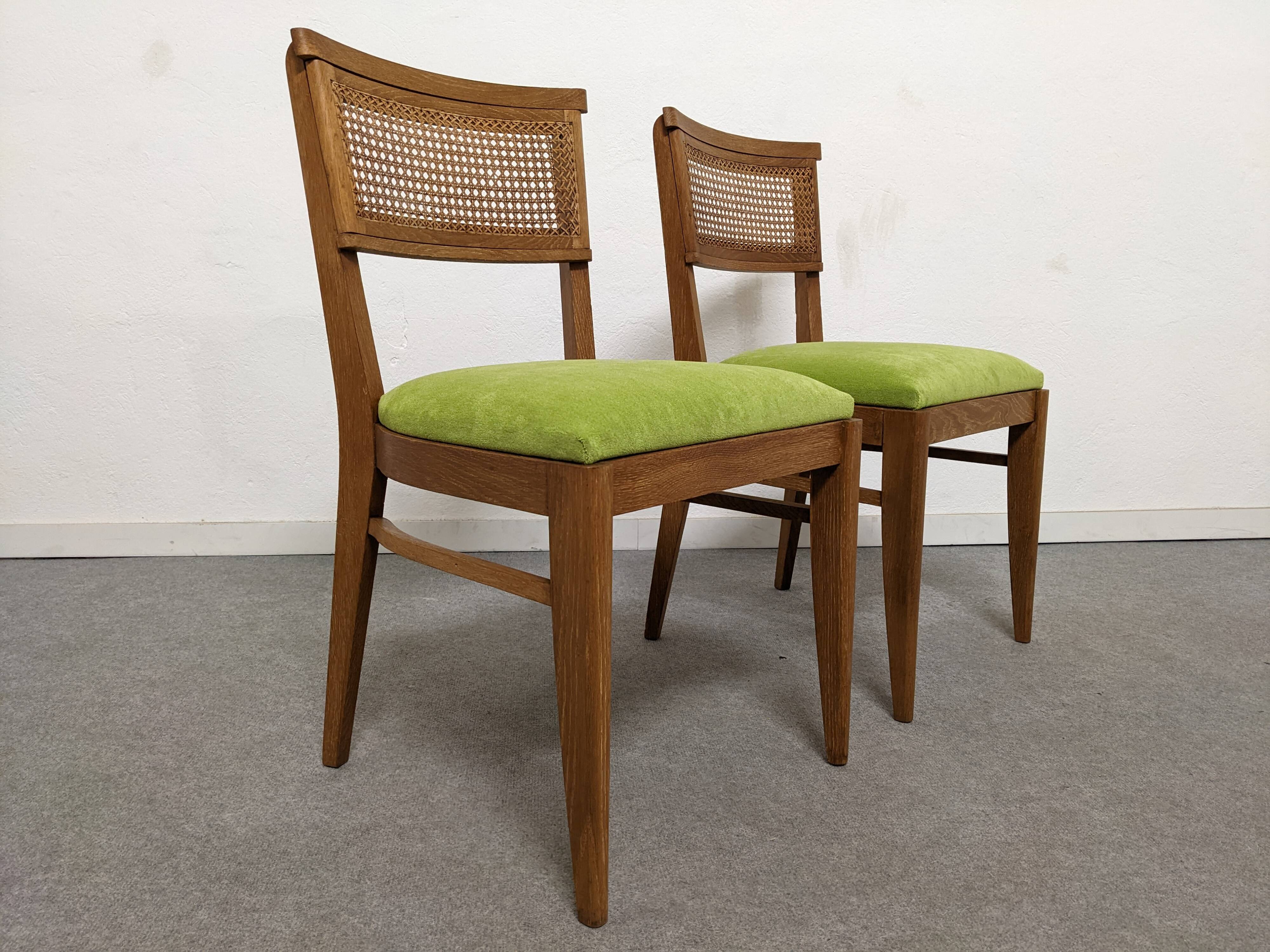 Paire de chaises cannées Art déco vers 1930