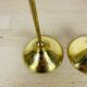 3 Scandinavian style gold-plated brass candle holders
