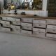Large gray 24-drawer craft cabinet from the 1950s