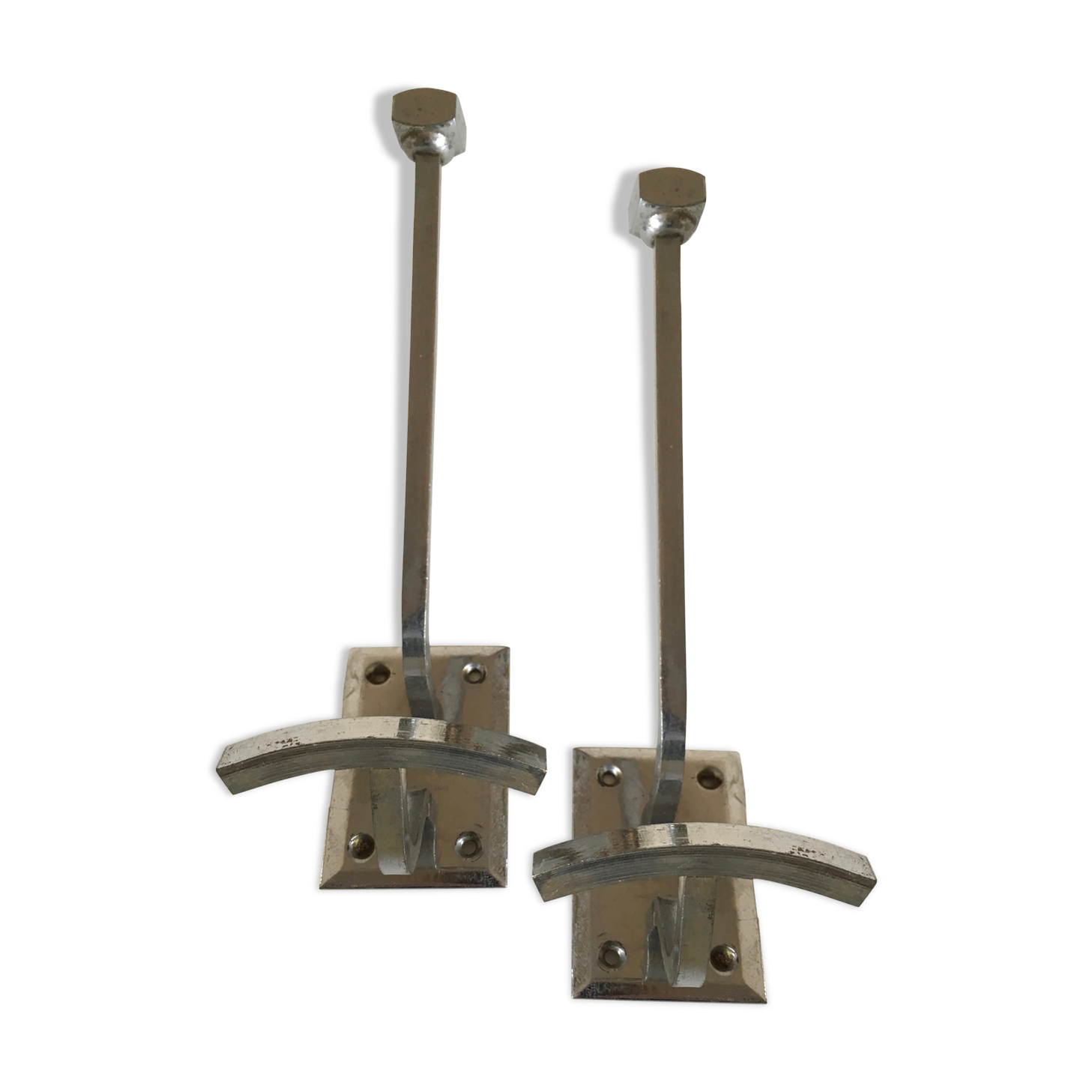 Paire de patères chromées 60