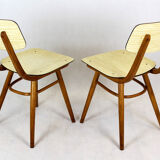 Vintage Formica and Wood Chairs from TON, 1960s, Set of 2