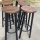 Set of 8 industrial bar stools.