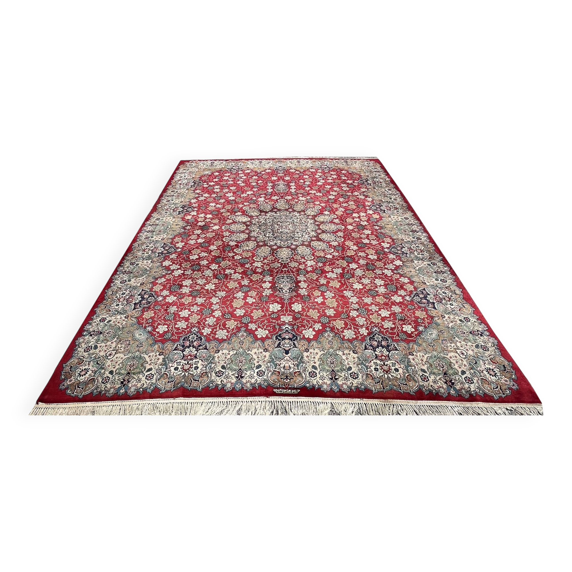 Large Oriental Rug Iran, Kashan Persian - 4.45 x 3.30 Meters - Mid 20th Century: Kork Wool