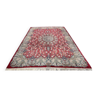 Grand Tapis d'Orient Iran, Kashan Persan - 4.45 x 3.30 Mètres -Milieu XXème : Laine Kork
