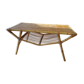 Bamboo and rattan coffee table