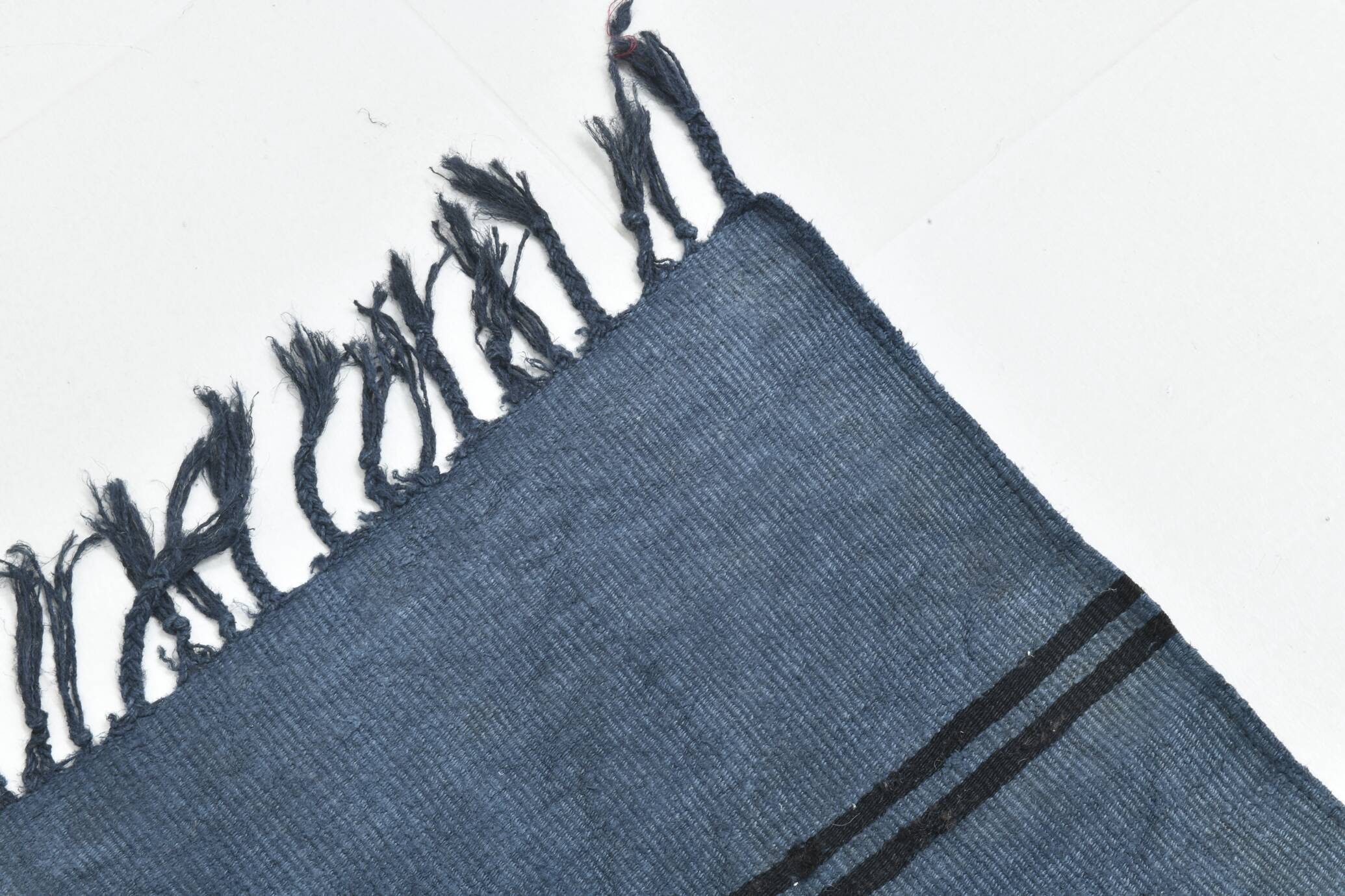 Blue & Black Striped Kilim Rug, 163x237Cm