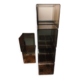 Smoked plexiglass cube shelf
