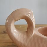 Pink ceramic fish saucière from Digoin, vintage