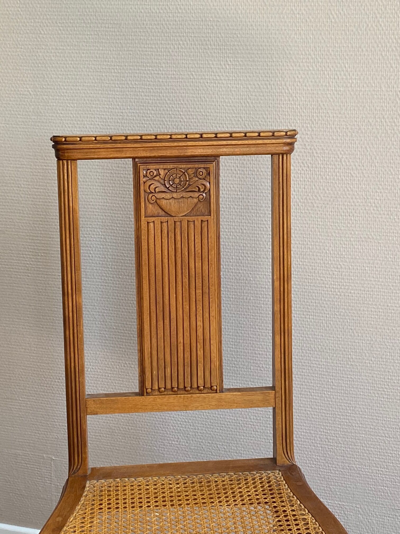 Lot of two chairs Art nouveau blond wood