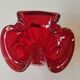 Murano empty pocket Floral shape 3 petals. In Murano Italian blown art glass. Ruby red