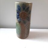 Jean Claude Monange stoneware scroll vase