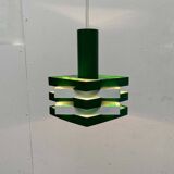 Modern metal lamella pendant lamp from the mid-century in the style of J. J. M. Hoogervorst for Anvia, 1960s.