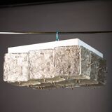 Large Vintage J.T. Kalmar Glass Flush Mount - 1960s Austrian Ceiling Light