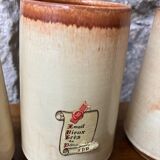 Set of 4 tall Vallauris stoneware goblets