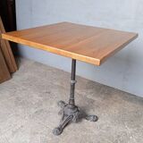 Bistro table 70/70cm solid wood top pedestal table