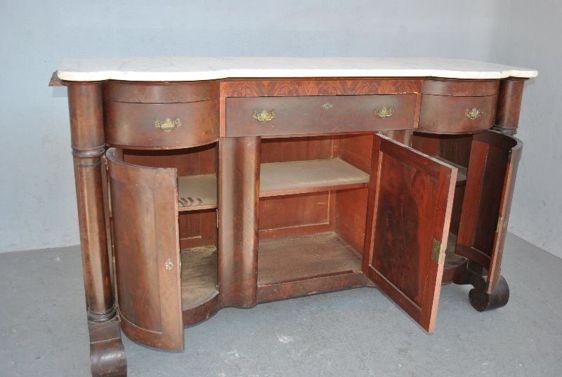 Credenza in mahogany door flame time XIX