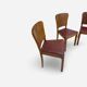 Set of 4 Art Deco dining chairs in walnut, Italy, 1930s-1940s.