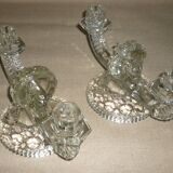 Pair of crystal chandeliers with 2 arms