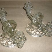 Paire de chandeliers en cristal à 2 bras