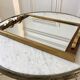 Art deco mirror top in wood and brass gilded 30s