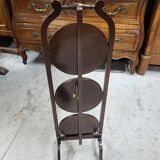 Folding mahogany cake stand
