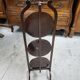 Folding mahogany cake stand