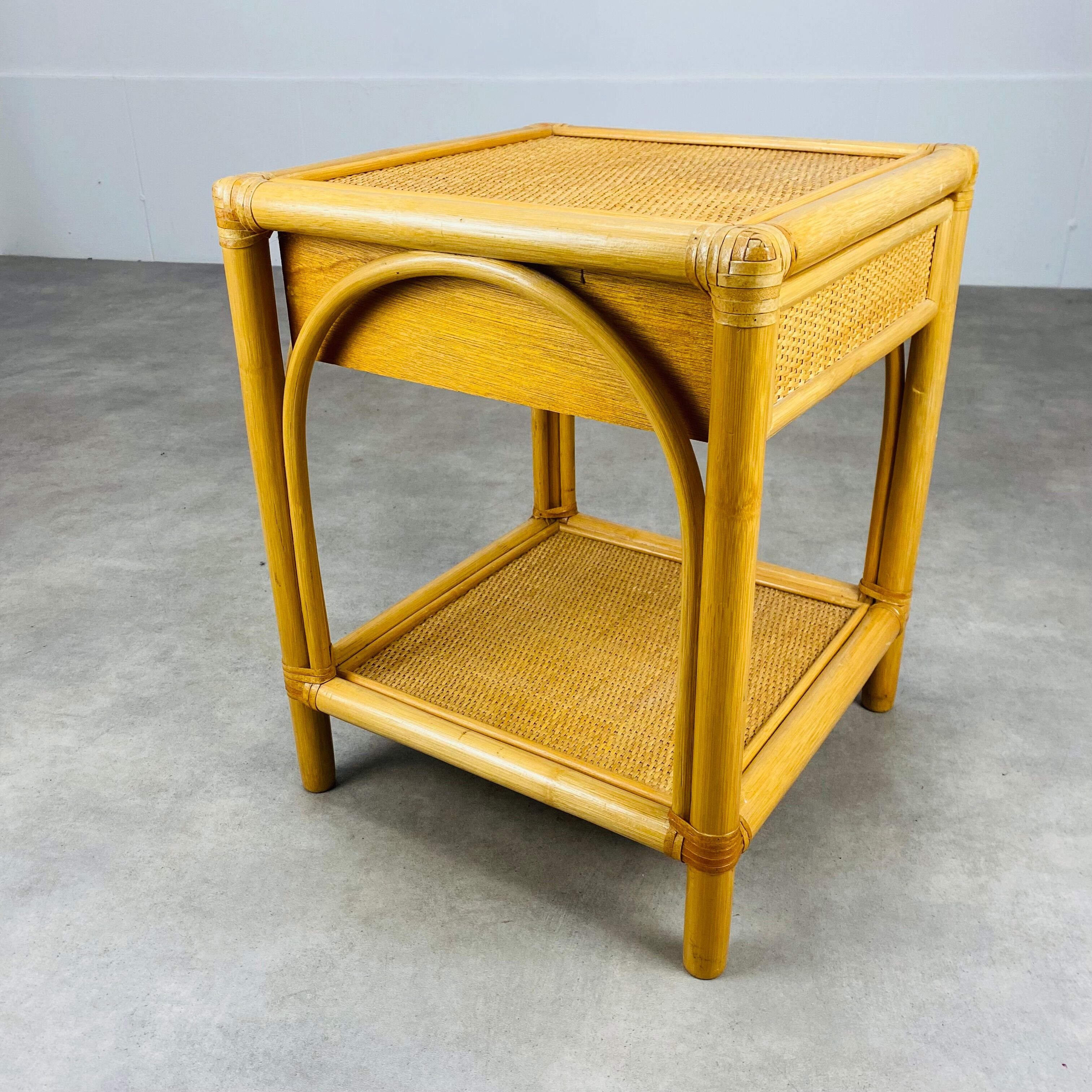 Vintage rattan bedside from the 60s