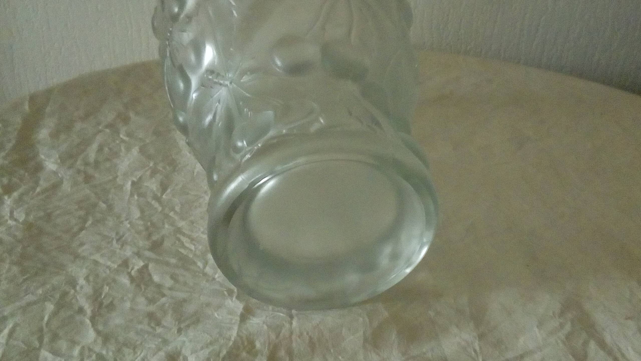 Frosted glass vase with relief cherry decoration