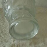 Frosted glass vase with relief cherry decoration
