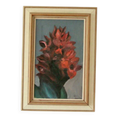 Original vintage oil on canvas – "Flowers"
