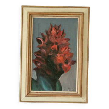 Huile sur toile originale vintage – « Fleurs »