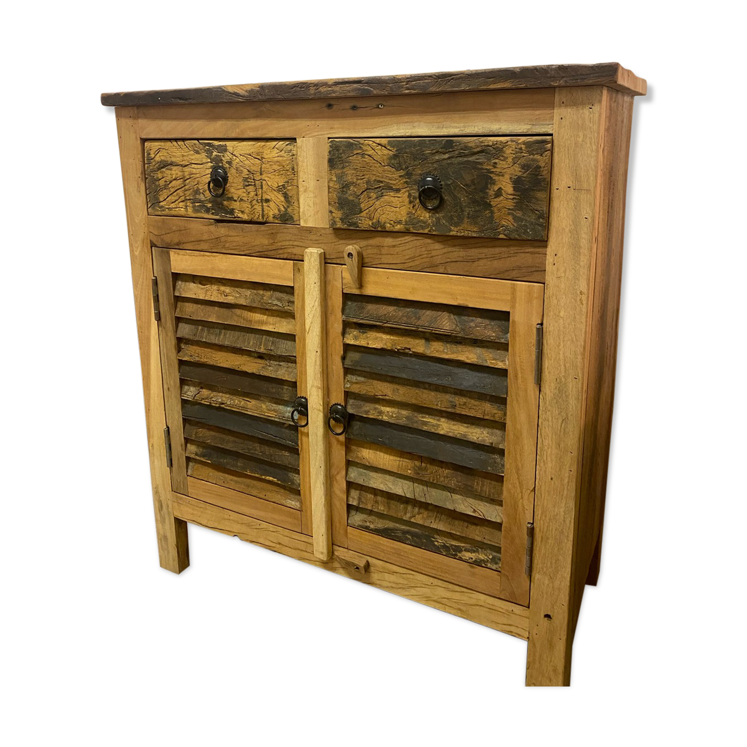 Sideboard louvers exotic wood recycled