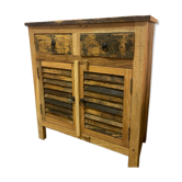 Buffet persiennes bois exotique recyclé