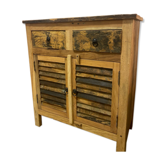 Sideboard louvers exotic wood recycled