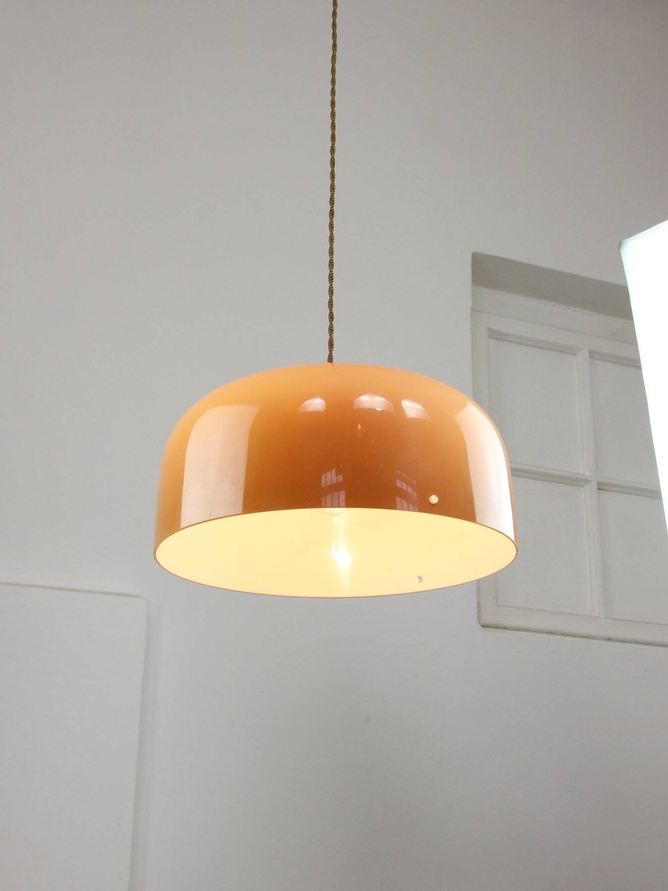 Space Age Brown Pendant Lamp from Guzzini, 1960s