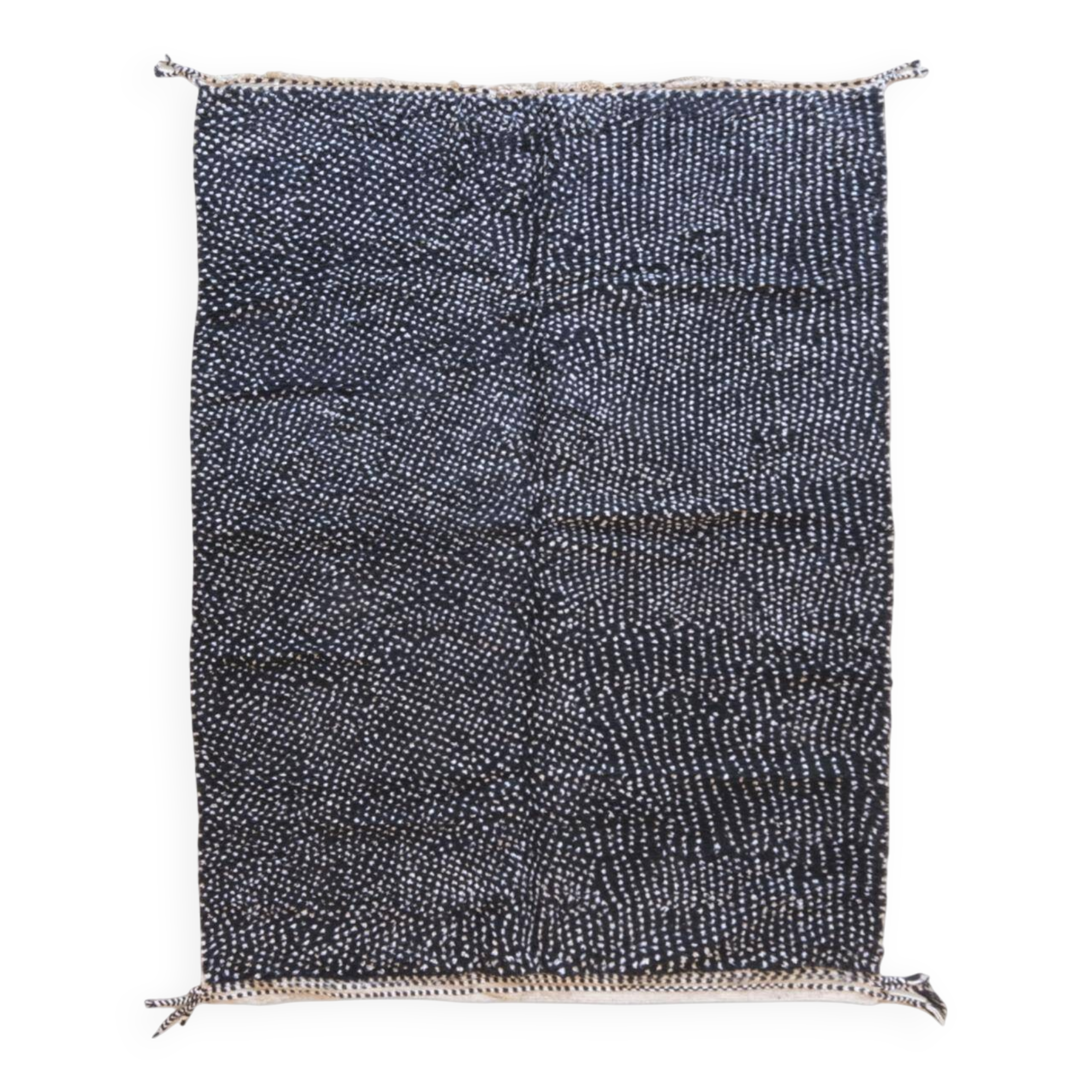 Black polka dot rug - 304 x 225 cm