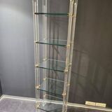 Designer shelf 70 in plexi glass and brass