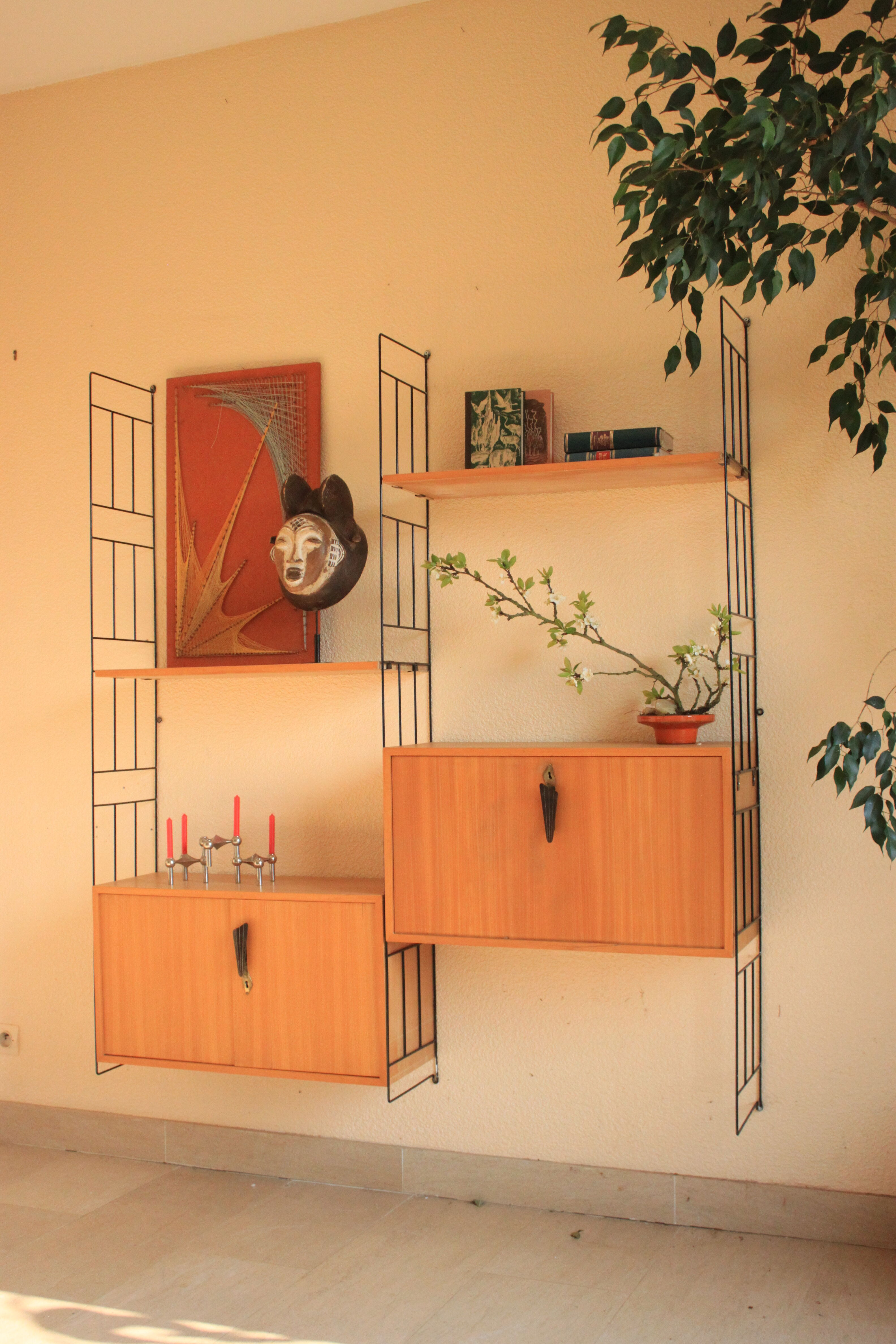 Wall floor, furniture with secretary box 50s