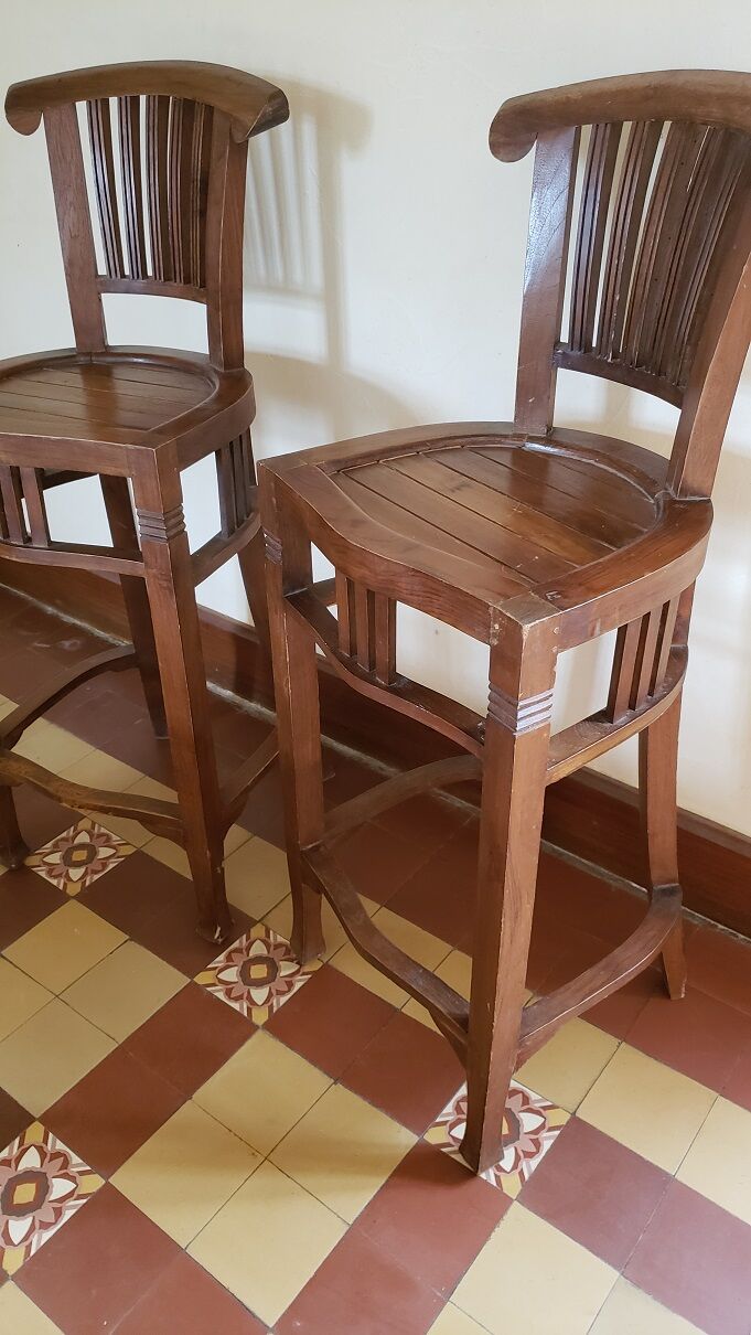 Pair of Arts and Crafts stools