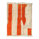Modern relief orange and white Moroccan Berber rug